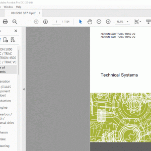 Claas Tractor XERION 5000 TRAC / TRAC VC XERION 4500 TRAC / TRAC VC Technical Systems Manual - PDF DOWNLOAD