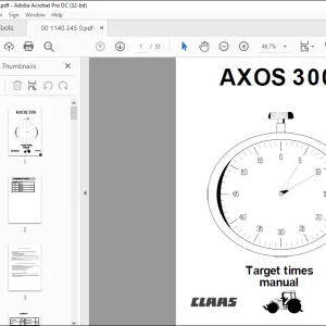 Claas Tractors AXOS 300 EN Time Schedule Manual - PDF DOWNLOAD