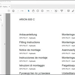Class ARION 600 C GPS PILOT - Hydraulic Fitting Instructions Manual_FR DE EN RU- PDF DOWNLOAD