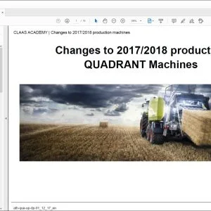 Class Balers QUADRANT 5300, 5200, 4200 EN Tranining Document Manual - PDF DOWNLOAD