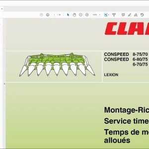 Class Combines CONSPEED 8-7570 FC, F, CONSPEED 6-8075 FC, F, 6-7075 FC Time Schedule Manual_FR DE EN RU