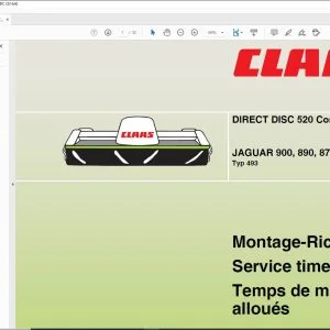 Class Forage Harvesters DIRECT DISC 520 Comfort JAGUAR 900 890 870 850 830 Typ 493 Time Schedule Manual FR DE EN RU