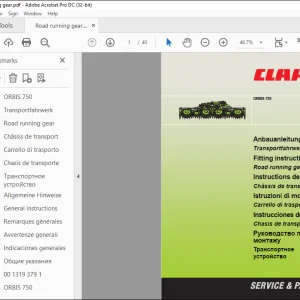 Class ORBIS 750 Road running gear Fitting instructions Manual - PDF DOWNLOAD
