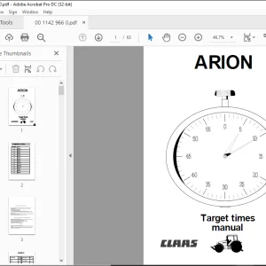 Claas Tractors ARION EN Time Schedule Manual - PDF DOWNLOAD