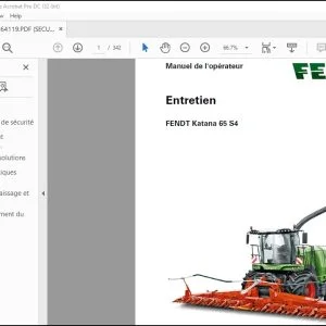 FENDT Katana 65 S4 Entretien Manuel de l'opérateur -  PDF DOWNLOAD (FRENCH)