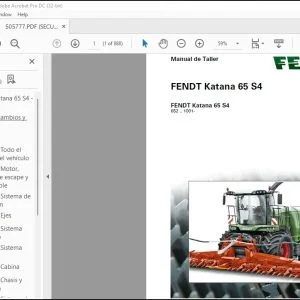 FENDT Katana 65 S4 Manual de Taller - PDF DOWNLOAD (Spanish)