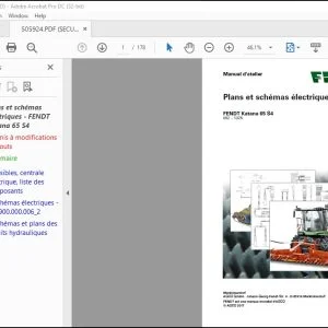 FENDT Katana 65 S4 Plans et schémas électriques Manuel d'atelier - PDF DOWNLOAD (FRENCH)
