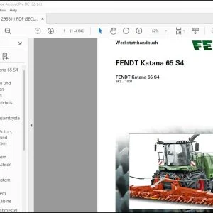 FENDT Katana 65 S4 Werkstatthandbuch - PDF DOWNLOAD (GERMAN)