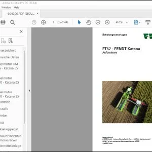 FENDT Katana FT57 Aufbaukurs Schulungsunterlagen Manual - PDF DOWNLOAD (GERMAN)