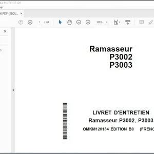 FENDT Ramasseur P3002 P3003 LIVRET D'ENTRETIEN - PDF DOWNLOAD (FRENCH)