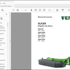 FENDT SLICER Segador de discos 3060 FP 3060 FPKC 3060 FPRC 3060 FPSL Manual del operario - PDF