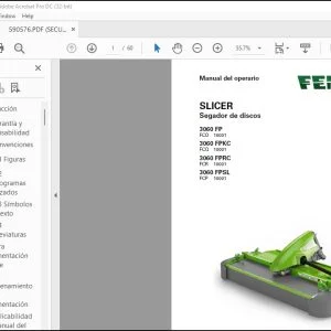 FENDT SLICER Segador de discos 3060 FP 3060 FPKC 3060 FPRC 3060 FPSL Manual del operario - PDF