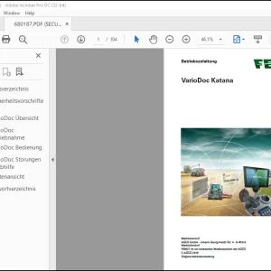 FENDT VarioDoc Katana Betriebsanleitung - PDF DOWNLOAD (GERMAN)