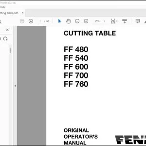 FENDT NA Harvesting CUTTING TABLE Ff 480 Ff 540 Ff 600 Ff 700 Ff 760 OPERATOR MANUAL
