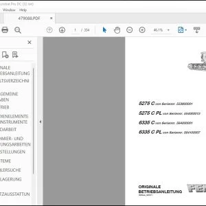 Fendt 5275 C 5275 C PL 6335 C 6335 C PL BETRIEBSANLEITUNG - PDF DOWNLOAD (GERMAN)