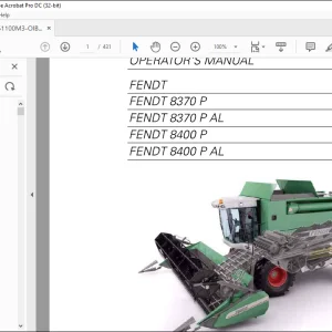 Fendt Eu Harvesting 8370P 8370P AL 8400P 8400P AL Operator's Manual - PDF DOWNLOAD