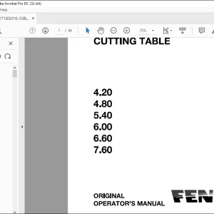 Fendt Eu Harvesting Cutting Table 4.20 4.80 5.40 6.00 6.60 7.60 Operator's Manual - PDF
