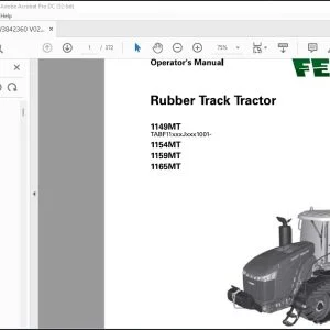 Fendt Eu Rubber Track Tractor 1149MT 1154MT 1159MT 1165MT Operator Manual - PDF DOWNLOAD