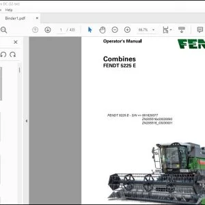 Fendt NA Harvesting 5225 E Combines Operator's Manual - PDF DOWNLOAD