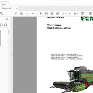 Fendt NA Harvesting 5275 C- 6335 C Combines Operator's Manual - PDF DOWNLOAD