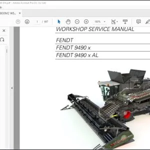 Fendt NA Harvesting 9490 X 9490 X AL WORKSHOP SERVICE MANUAL - PDF DOWNLOAD