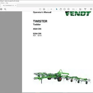 Fendt NA Hay Equipment 4504 DN 5204 DN TWISTER Tedder Operator's Manual - PDF DOWNLOAD