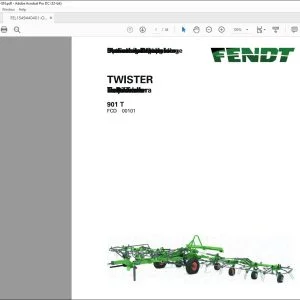 Fendt NA Hay Equipment TWISTER 901T Operator's Manual - PDF DOWNLOAD