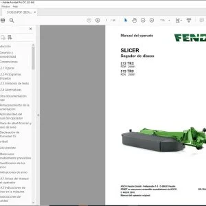 Fendt SLICER Segador de discos 313 TKC 313 TRC Manual del operario - PDF DOWNLOAD (Spanish)