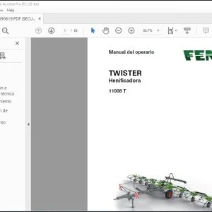 Fendt TWISTER Henificadora 11008 T Manual del operario - PDF DOWNLOAD (Spanish)