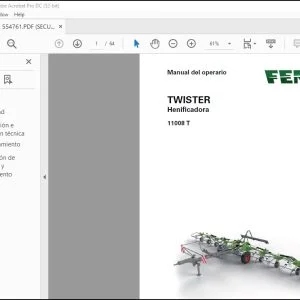 Fendt TWISTER Henificadora 11008 T Manual del operario - PDF DOWNLOAD (Spanish)