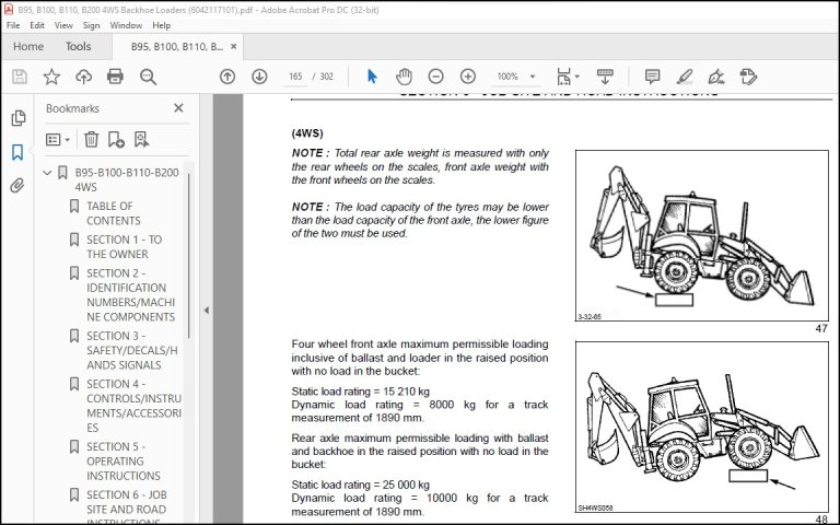 Fiat Kobelco B95 B100 B110 B200 4WS Operator's Manual - PDF DOWNLOAD ...