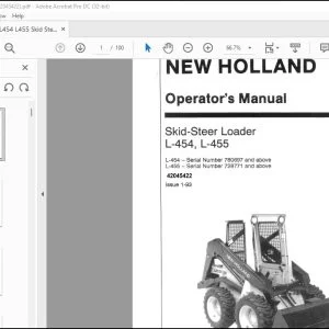 Ford New Holland L-454 L-455 Skid Steer Loader Operator's Manual 42045422 - PDF DOWNLOAD