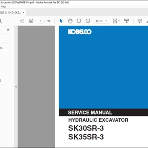 Kobelco SK30SR-3 SK35SR-3 Hydraulic Excavator Service Manual - PDF DOWNLOAD