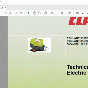 claas Baler ROLLANT 355RC Comfort 355RC Standard 354-340 Standard Electric Technical Systems Manual - PDF DOWNLOAD