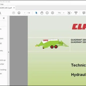 claas Balers QUADRANT 2200  QUADRANT 2200 RC Hydraulic System Technical Systems Manual - PDF DOWNLOAD