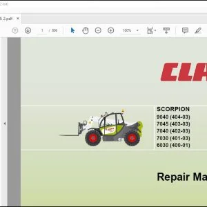 claas SCORPION 9040 (404-03) 7045 (403-03) 7040 (402-03) 7030 (401-03) 6030 (400-01) Repair Manual  - PDF DOWNLOAD