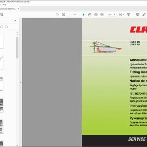 claas Swather LINER 450 LINER 420 Hydraulic rotor height adjustment Fitting Instructions Manual - PDF DOWNLOAD