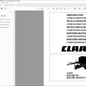 CLAAS Baler ROLLANT 250 250 ROTO CUT E-PROM SOFTWARE STATUS .5 INSTALLATION INSTRUCTIONS Manual_DE_EN_FR_IT_ES - PDF DOWNLOAD