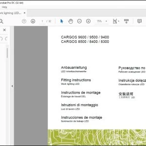 CLAAS CARGOS 9600  9500  9400 8500  8400  8300 Work lighting LED Fitting Instructions Manual_DE_EN_FR_IT_ES_RU - PDF DOWNLOAD