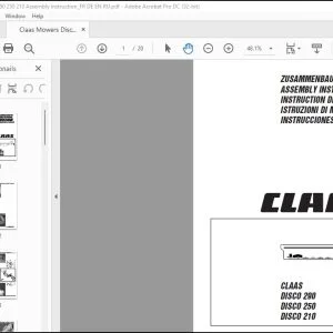 CLAAS Combine DISCO 290 250  210  ASSEMBLY Instructions Manual_DE_EN_FR_ES_IT - PDF DOWNLOAD