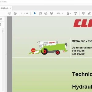 CLAAS Combine MEGA 360 - 350 Hydraulic Technical Systems Manual- PDF DOWNLOAD