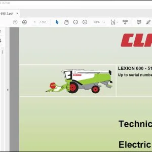 CLAAS Combines LEXION 600 - 510 Electric Technical systems Manual - PDF DOWNLOAD