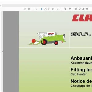 CLAAS Combines MEGA 370 - 350 MEDION 340 - 310 Cab Heater Fitting Instructions Manual_DE_FR_EN_IT_ES_RU - PDF DOWNLOAD