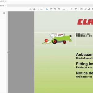 CLAAS Combines MEGA 370 - 350 MEDION 340 - 310 Fieldwork computer Fitting Instructions Manual_DE_FR_EN_IT_ES_RU - PDF DOWNLOAD
