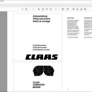 CLAAS DOMINATOR MEDION CLAAS-Chaff spreader Fitting instructions Manual_DE_EN_FR - PDF DOWNLOAD
