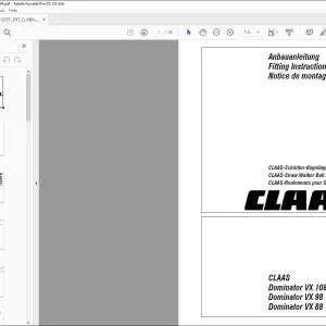 CLAAS Dominator VX 108 VX 98 VX 88 CLAAS-Straw Walker Ball Bearings Fitting instructions Manual_DE_EN_FR - PDF DOWNLOAD