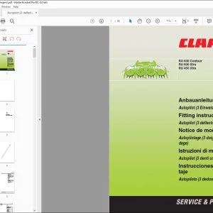 CLAAS  Forage Harvester RU 600 Contour 600 Xtra 450 Xtra Autopilot (3 deflector fingers) Fitting Instructions Manual_DE_EN_FR_RU - PDF DOWNLOAD