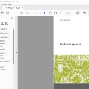 CLAAS Forage Harvesters CROP SENSOR Technical Systems Manual - PDF DOWNLOAD