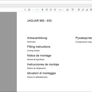 CLAAS Forage Harvesters JAGUAR 900 - 830 Cooling module Fitting instructions Manual_DE_EN_FR_IT_RU_ES -  PDF DOWNLOAD