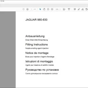 CLAAS Forage Harvesters JAGUAR 900 - 830 Nozzle ensiling agent injection Fitting instructions Manual_DE_EN_FR_IT_RU_ES - PDF DOWNLOAD